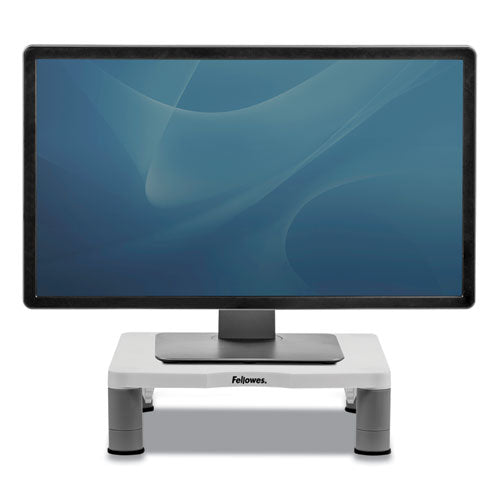Standard Monitor Riser, For 21" Monitors, 13.38" X 13.63" X 2" To 4", Platinum-graphite, Supports 60 Lbs