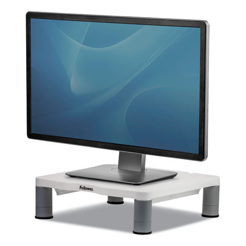 Standard Monitor Riser, For 21" Monitors, 13.38" X 13.63" X 2" To 4", Platinum-graphite, Supports 60 Lbs