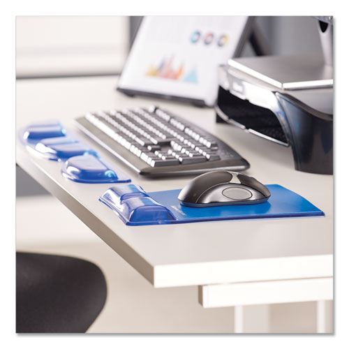 Gel Wrist Support W-attached Mouse Pad, Blue