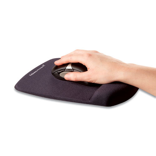 Plushtouch Mouse Pad With Wrist Rest, 7.25 X 9.37, Black