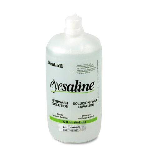 Fendall Eyesaline Eyewash Bottle Refill, 32 Oz Bottle, 12-carton