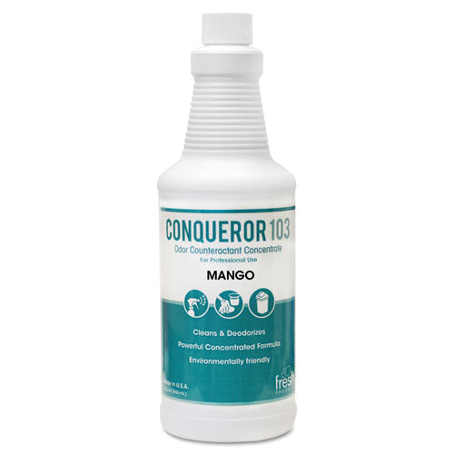 Conqueror 103 Odor Counteractant Concentrate, Mango, 32 Oz Bottle, 12-carton