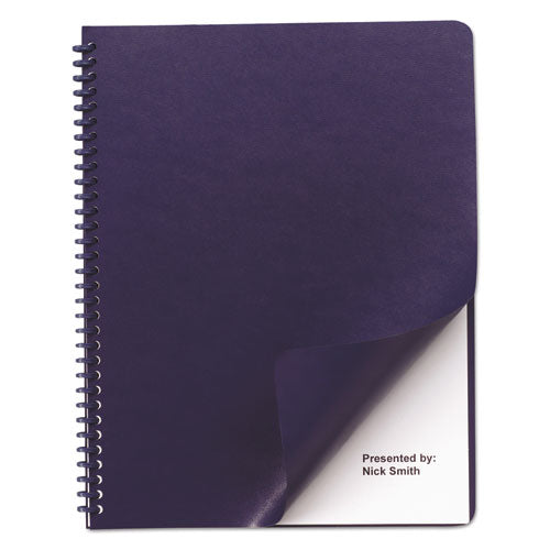Leather-look Presentation Covers For Binding Systems, Navy, 11.25 X 8.75, Unpunched, 100 Sets-box