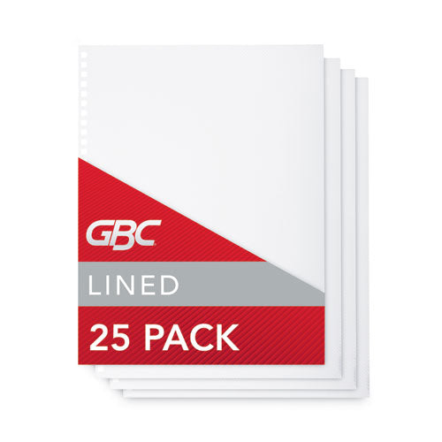 Proclick Pre-punched Presentation Covers, Clear Lined, 11 X 8.5, Punched, 25-pack