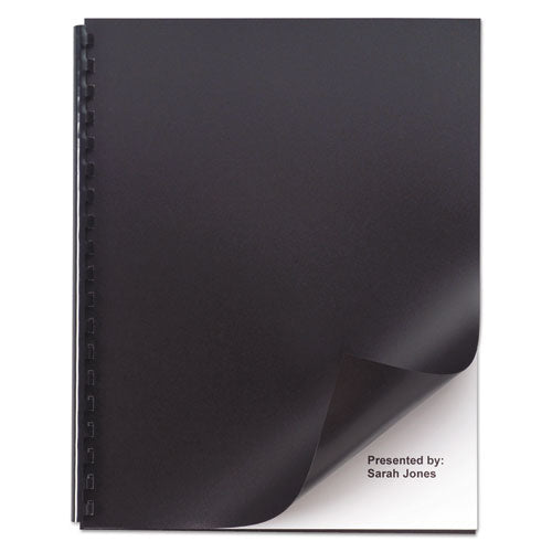 Opaque Plastic Presentation Covers For Binding Systems, Black, 11 X 8.5, Unpunched, 50-pack