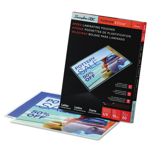 Ezuse Thermal Laminating Pouches, 10 Mil, 9" X 11.5", Gloss Clear, 50-box