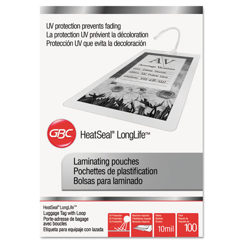 Longlife Thermal Laminating Pouches, 10 Mil, 2.5" X 4.25", Gloss Clear, 100-box