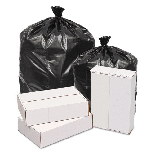 Waste Can Liners, 60 Gal, 1.6 Mil, 38" X 58", Black, 100-carton