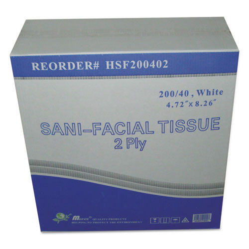 Sani Facial Tissue, 2-ply, White, 40 Sheets-box