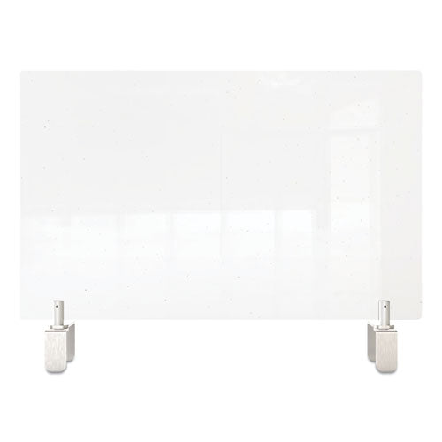 Clear Partition Extender With Attached Clamp, 42 X 3.88 X 24, Thermoplastic Sheeting