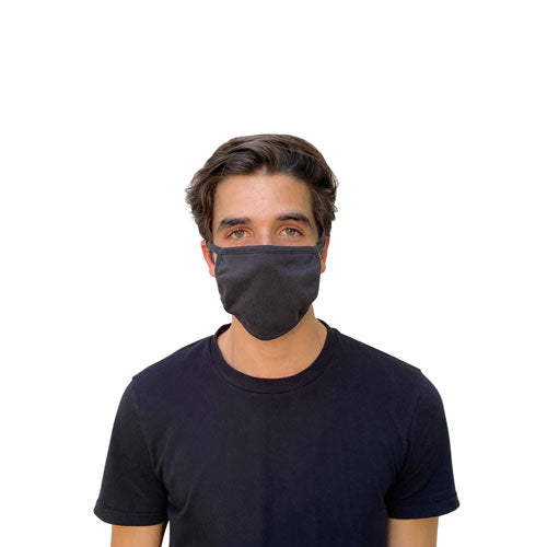 Cotton Face Mask With Antimicrobial Finish, Black, 10-pack