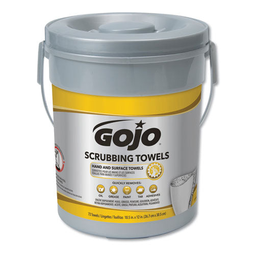 Scrubbing Towels, Hand Cleaning, 2-ply, 10.5 X 12, Silver-yellow, 72-bucket, 6-carton