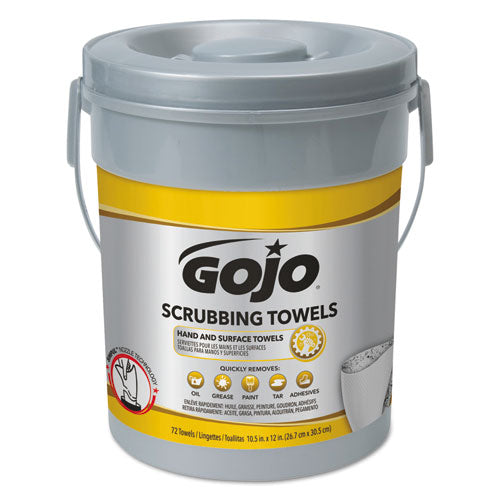 Scrubbing Towels, Hand Cleaning, 2-ply, 10.5 X 12, Silver-yellow, 72-bucket, 6-carton