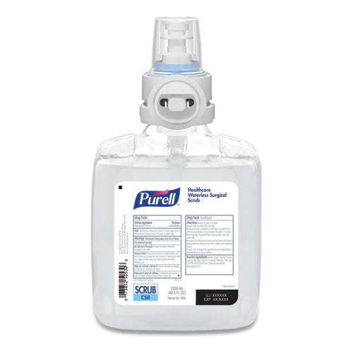 Waterless Surgical Scrub Gel Hand Sanitizer, 1,200 Ml Refill Bottle, Fragrance-free, For Cs-8 Dispenser, 2-carton