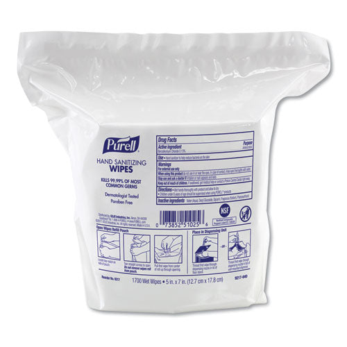 Premoistened Hand Sanitizing Wipes, Cloth, 5.75 X 7, 100-canister