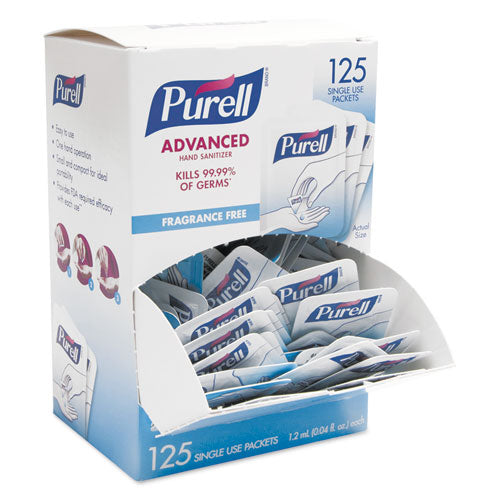 Single Use Advanced Gel Hand Sanitizer, 1.2 Ml, Packet, Clear, 125-box, 12 Box-carton