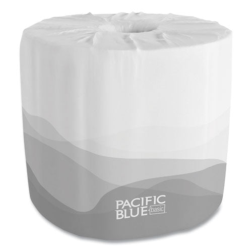 Pacific Blue Basic Bathroom Tissue, Septic Safe, 1-ply, White, 1,210 Sheets-roll, 80 Rolls-carton