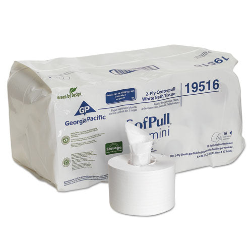 Sofpull Mini Centerpull Bath Tissue, Septic Safe, 2-ply, White, 5.25 X 8.4, 500 Sheets-roll, 16 Rolls-carton