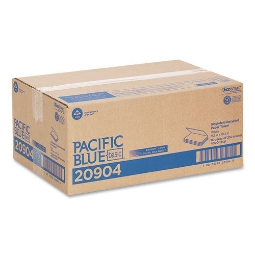 Pacific Blue Basic S-fold Paper Towels, 10 1-4x9 1-4, White, 250-pack, 16 Pk-ct