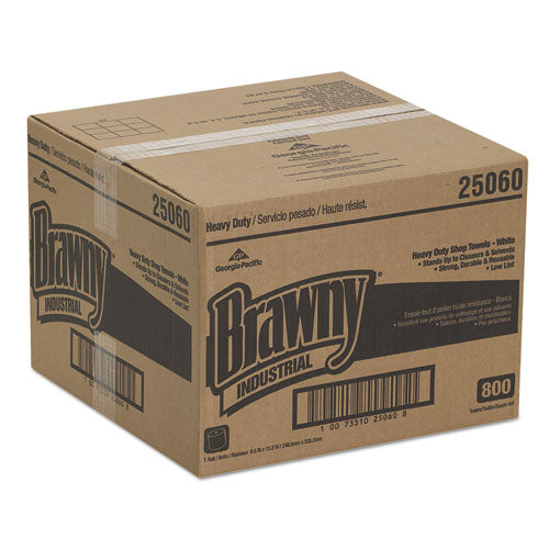 Brawny Industrial Heavy Duty Perforated Shop Towels, 9-4-5x13-1-4, White, 800-rl
