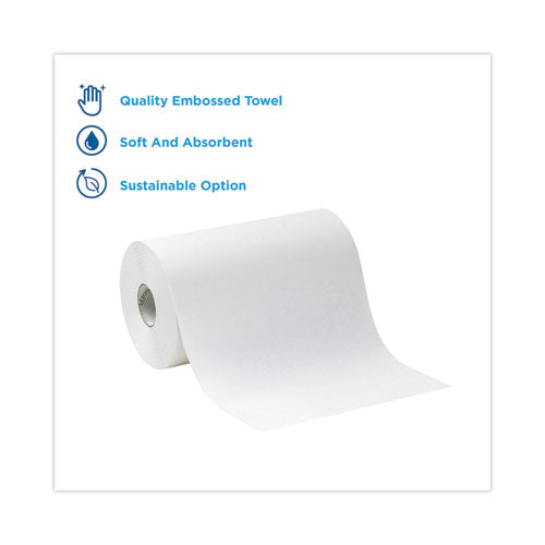 Hardwound Paper Towel Roll, Nonperforated, 9" X 400 Ft, White, 6 Rolls-carton
