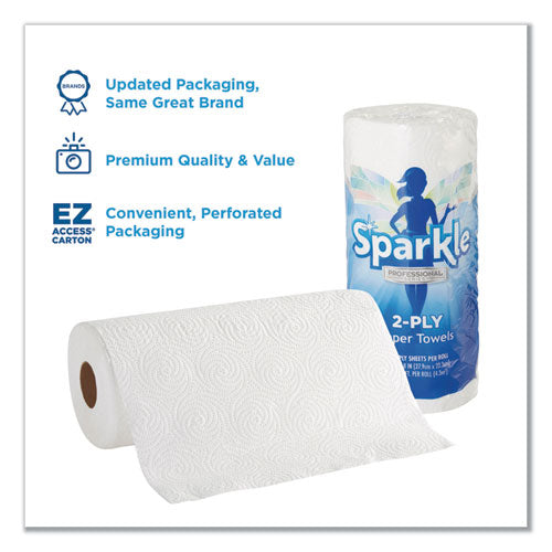 Sparkle Ps Premium Perforated Paper Kitchen Towel Roll , White, 8 4-5 X 11, 85-roll, 15 Roll-carton