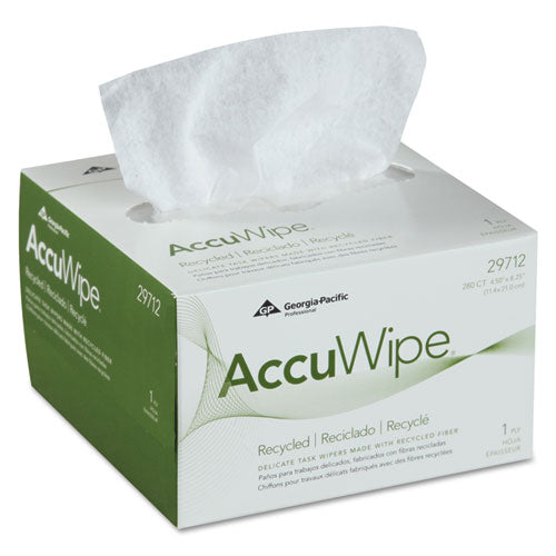 Accuwipe Recycled One-ply Delicate Task Wipers, 4.5 X 8.25, White, 280-box