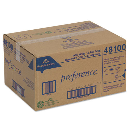 Facial Tissue, 2-ply, White, Flat Box, 100 Sheets-box, 30 Boxes-carton