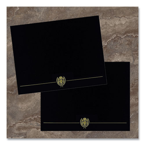 Classic Crest Certificate Covers, 9.38 X 12, Black, 5-pack