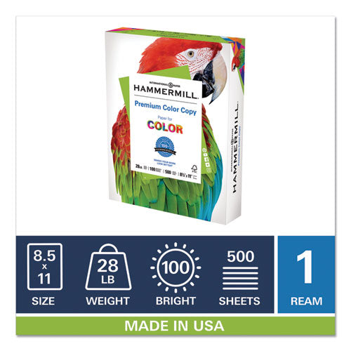 Premium Color Copy Print Paper, 100 Bright, 28lb, 8.5 X 11, Photo White, 500-ream