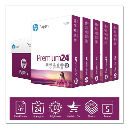Premium24 Paper, 98 Bright, 24lb, 8.5 X 11, Ultra White, 500 Sheets-ream, 5 Reams-carton