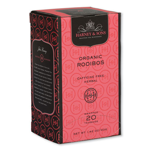 Premium Tea, Organic Rooibos Herbal Tea, Individually Wrapped Tea Bags, 20-box