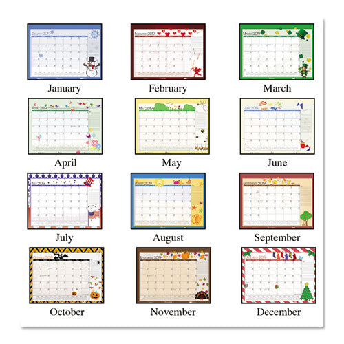 Recycled Desk Pad Calendar, Earthscapes Seasonal Artwork, 22 X 17, Black Binding-corners,12-month (jan To Dec): 2023