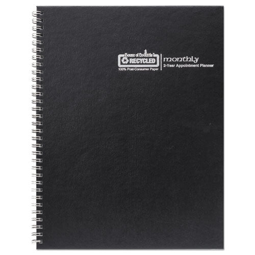 Two-year Monthly Hard Cover Planner, 11 X 8.5, Black, 2022-2023