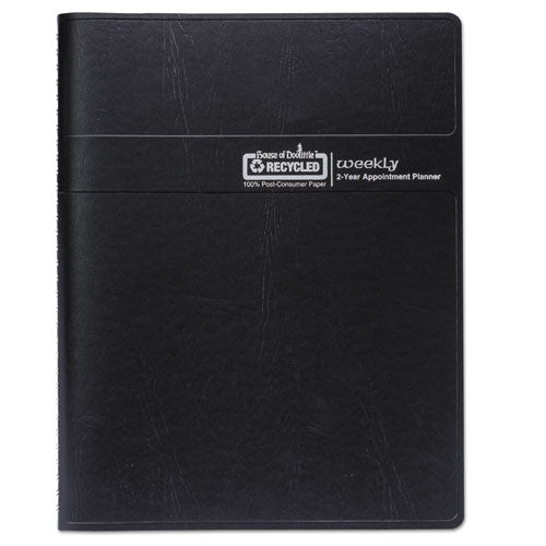 Recycled Two-year Professional Weekly Planner, 11 X 8.5, Black, 2022-2023