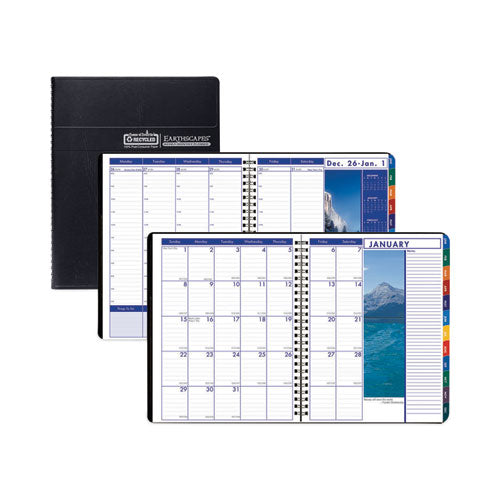 Earthscapes Recycled Weekly-monthly Appointment Book, Landscape Photos, 11 X 8.5, Black Soft Cover, 12-month (jan-dec): 2023