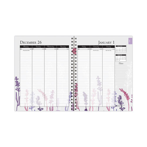 Recycled Wildflower Weekly-monthly Planner, Wild Flower Artwork, 11 X 8.5, Gray-white-purple Cover, 12-month (jan-dec): 2023