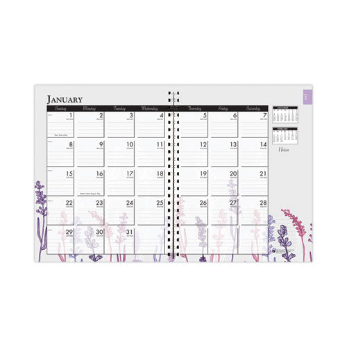 Recycled Wildflower Weekly-monthly Planner, Wild Flower Artwork, 11 X 8.5, Gray-white-purple Cover, 12-month (jan-dec): 2023