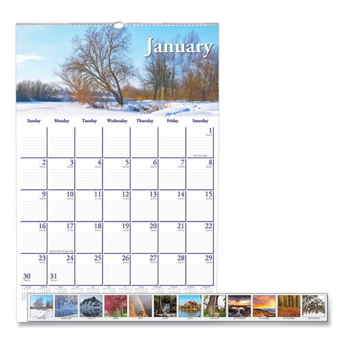 Recycled Scenic Beauty Monthly Wall Calendar, 12 X 16.5, 2022