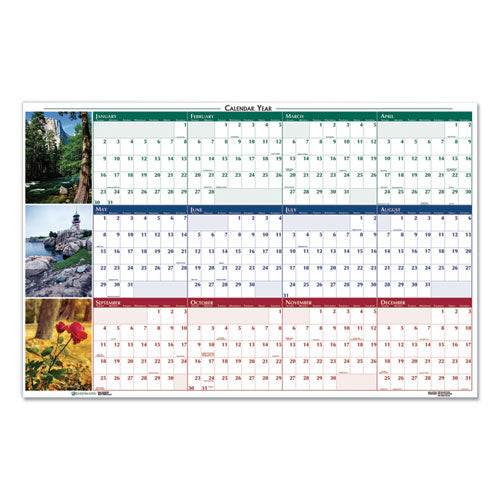 Recycled Earthscapes Nature Scene Reversible Yearly Wall Calendar, 24 X 37, 2022