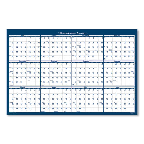 Academic Year Recycled Poster Style Reversible-erasable Yearly Wall Calendar, 24 X 37, 12-month (july To June): 2022 To 2023