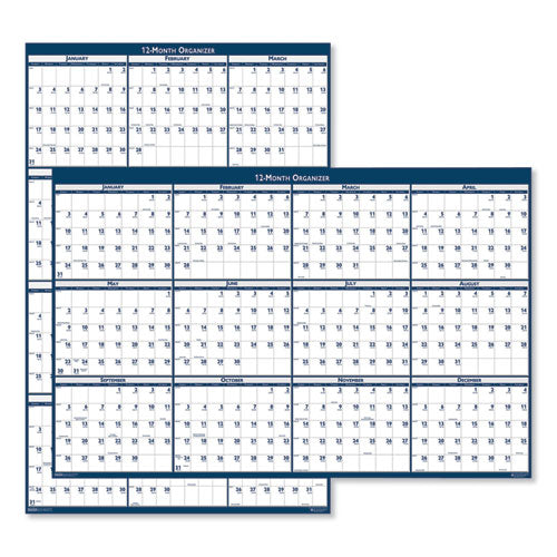 Academic Year Recycled Poster Style Reversible-erasable Yearly Wall Calendar, 24 X 37, 12-month (july To June): 2022 To 2023