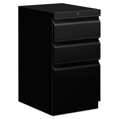 Brigade Mobile Pedestal With Pencil Tray Insert, Left Or Right, 3-drawers: Box-box-file, Letter, Black, 15" X 19.88" X 28"