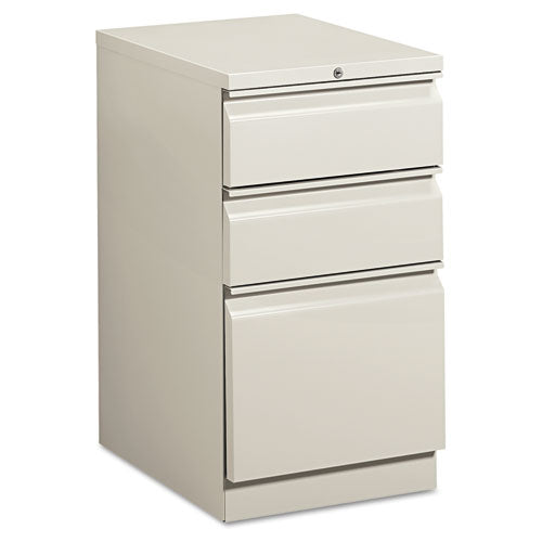 Brigade Mobile Pedestal With Pencil Tray Insert, Left-right, 3-drawers: Box-box-file, Letter, Light Gray, 15" X 19.88" X 28"