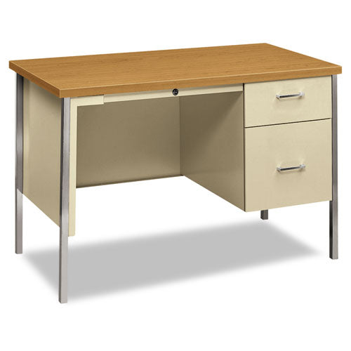 34000 Series Right Pedestal Desk, 45.25" X 24" X 29.5", Harvest-putty