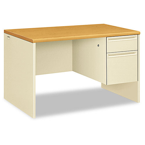 38000 Series Right Pedestal Desk, 48" X 30" X 29.5", Harvest-putty