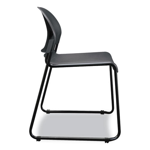 Gueststacker High Density Chairs, Supports Up To 300 Lb, Lava Seat-back, Black Base, 4-carton
