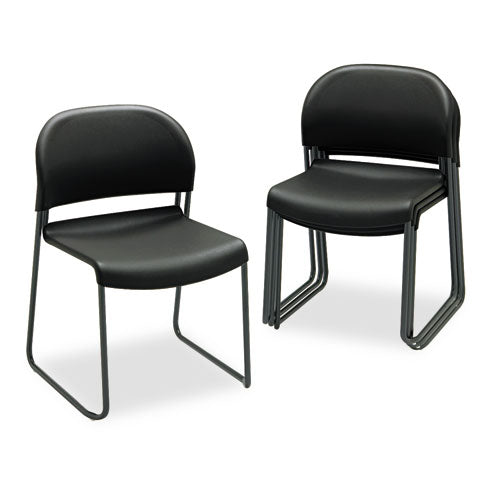 Gueststacker High Density Chairs, Supports Up To 300 Lb, Lava Seat-back, Black Base, 4-carton