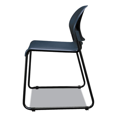 Gueststacker High Density Chairs, Supports Up To 300 Lb, Regatta Seat-back, Black Base, 4-carton