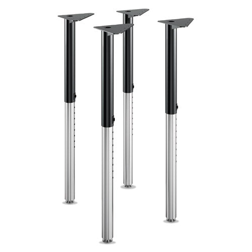 Build Adjustable Post Legs, 22" To 34" High, Black, 4-pack